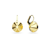 Bella drop earrings, Round cut, Red, Gold-tone plated